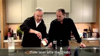 aerolatte  milk frother makes three layer caffè latte macchiato [upl. by Ahsimak]