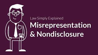 Misrepresentation and Nondisclosure  Contracts  Defenses amp Excuses [upl. by Cristal]