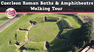 CAERLEON ROMAN BATHS amp AMPHITHEATRE WALES  Walking Tour  Pinned on Places [upl. by Leinad]