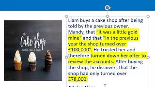 How to apply misrepresentation Liam cupcake scenario [upl. by Cordelia]