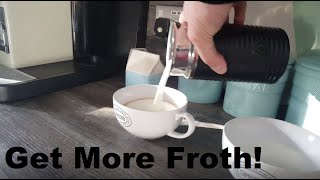 How to Get More Froth from Your Nespresso Coffee Aeroccino  Nespresso tips and help [upl. by Nedac164]