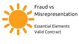 Fraud vs Misrepresentation  Other Essential Elements of a Valid Contract  CA CPT  CS amp CMA [upl. by Nesral]